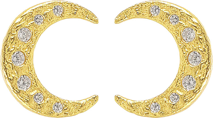 White half moon earrings