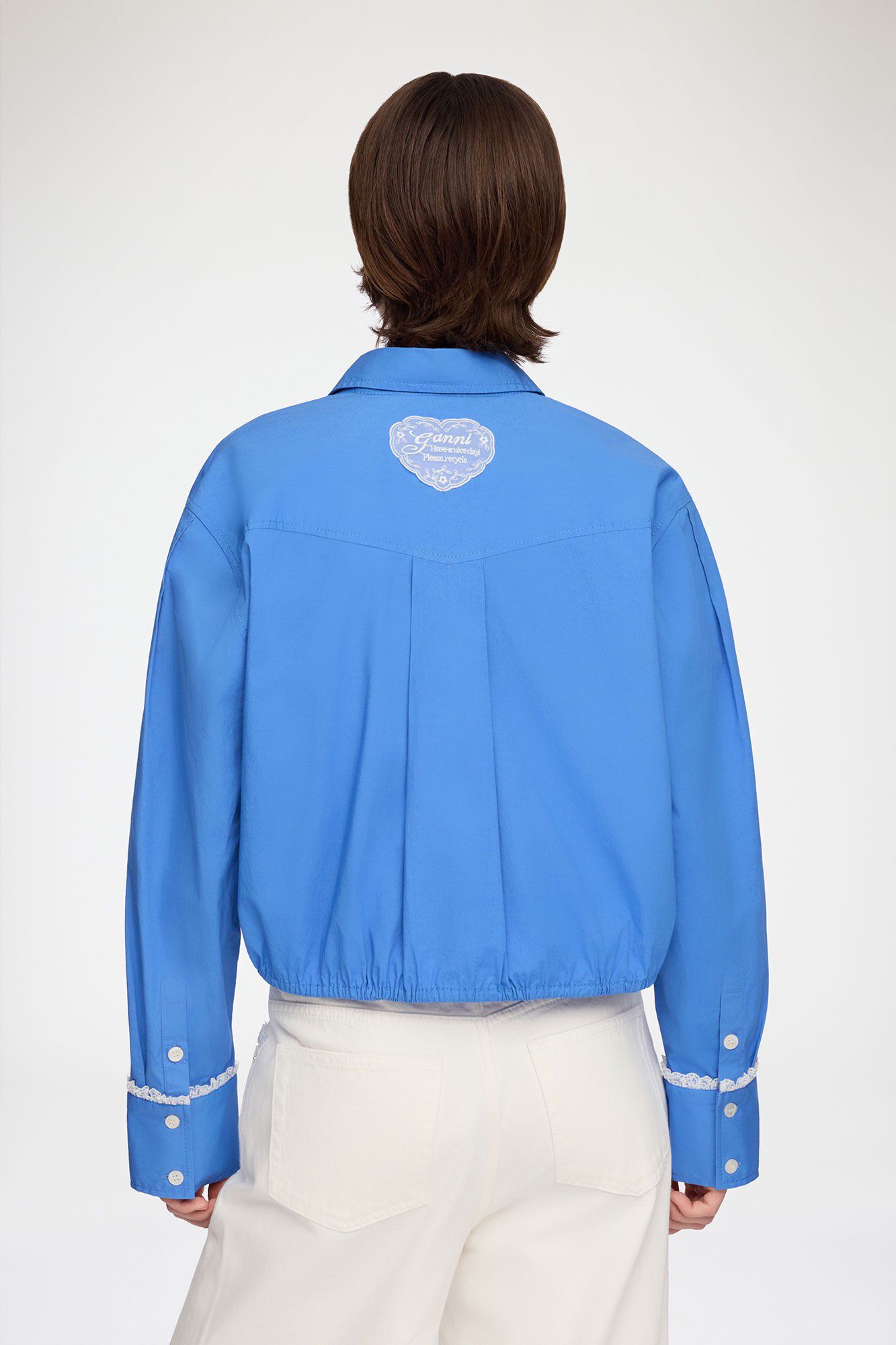 Stretch Cotton Cropped Bowling Shir