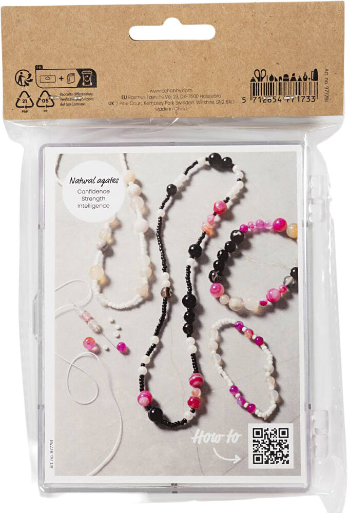 DIY Mix Smykker, Agater, str. 2,6-10 mm, hulstr. 0,8-1,8 mm.