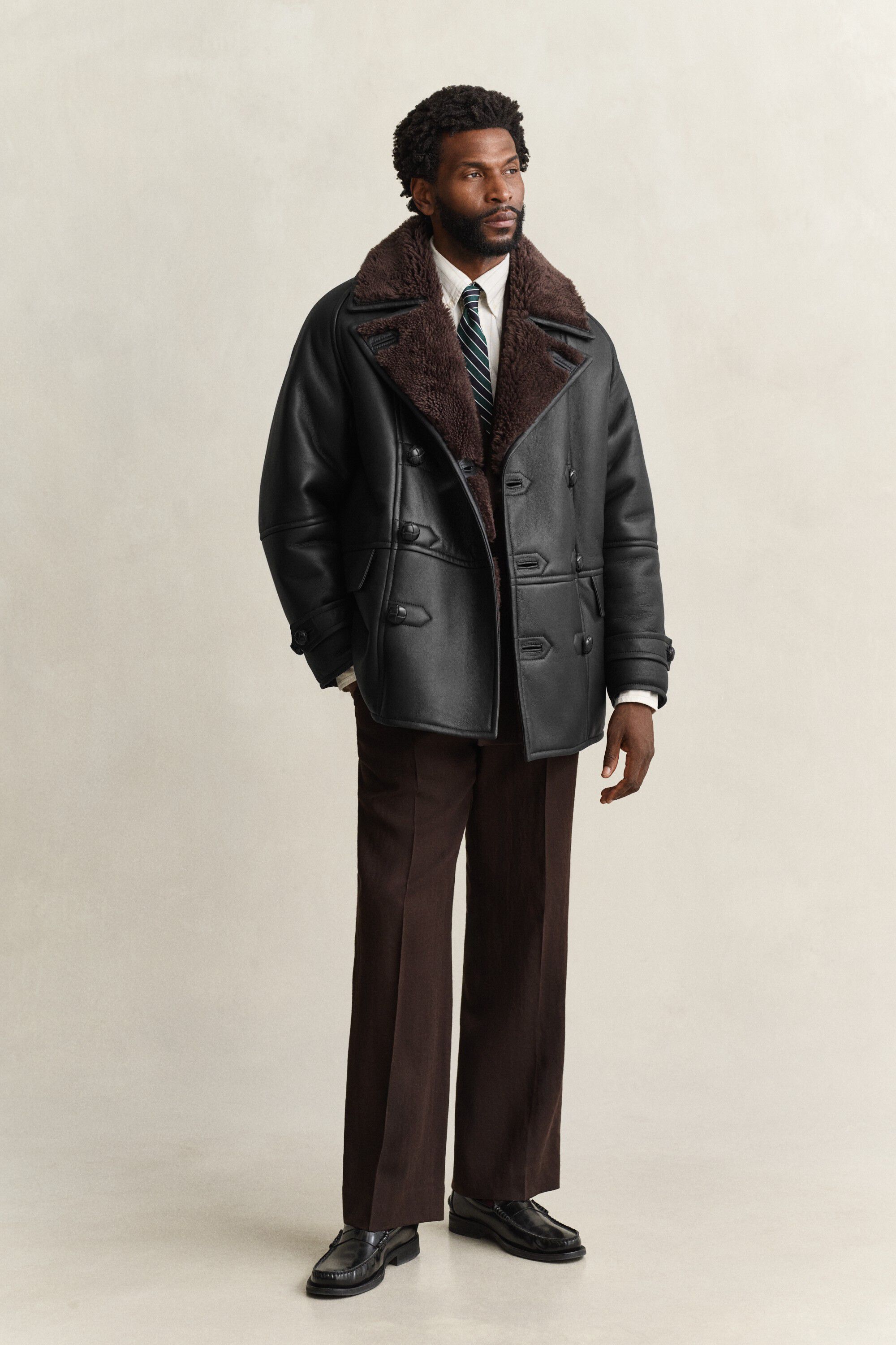 SHEARLING PEACOAT