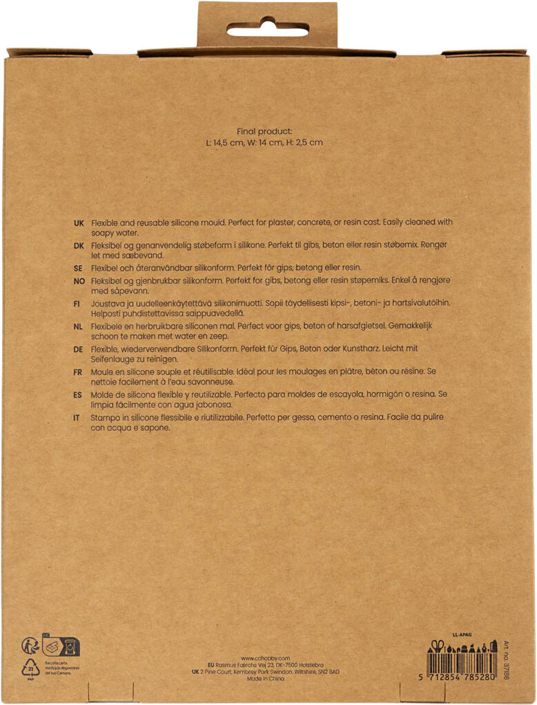 Silikoneform, Muslingeskal, H: 2,5 cm, L: 14,5 cm, B: 14 cm.