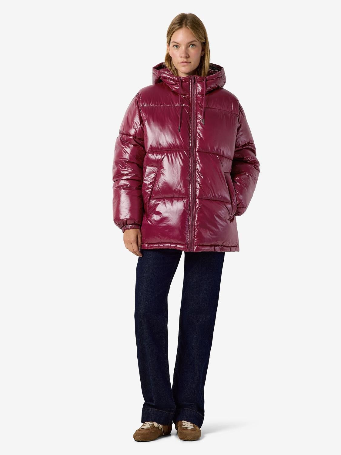 Nmallie Shiny Hood Long Jacket