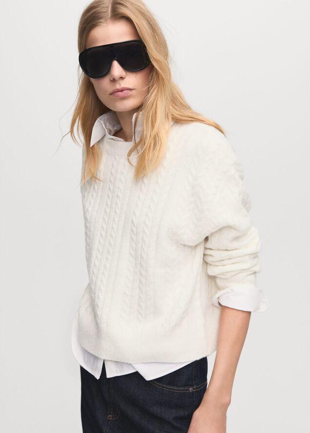 Braided knitted sweater