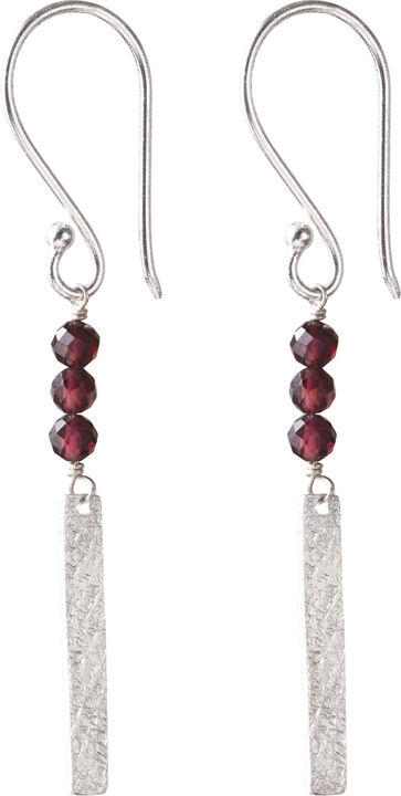 Bar Garnet Earrings SP