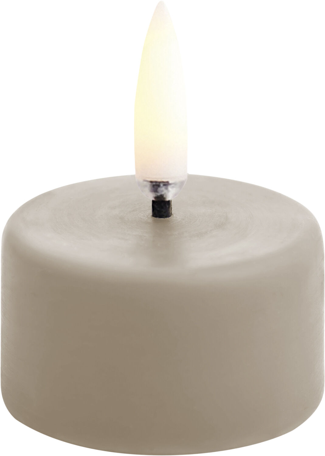LED tealight 400~ battery incl. , Sandstone plain, 3,9x2,1 cm
