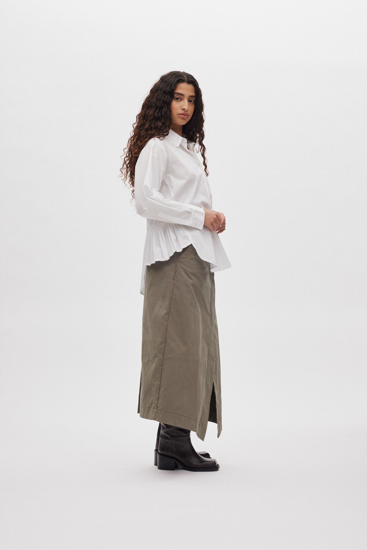 Poplin side gather shirt - Djana