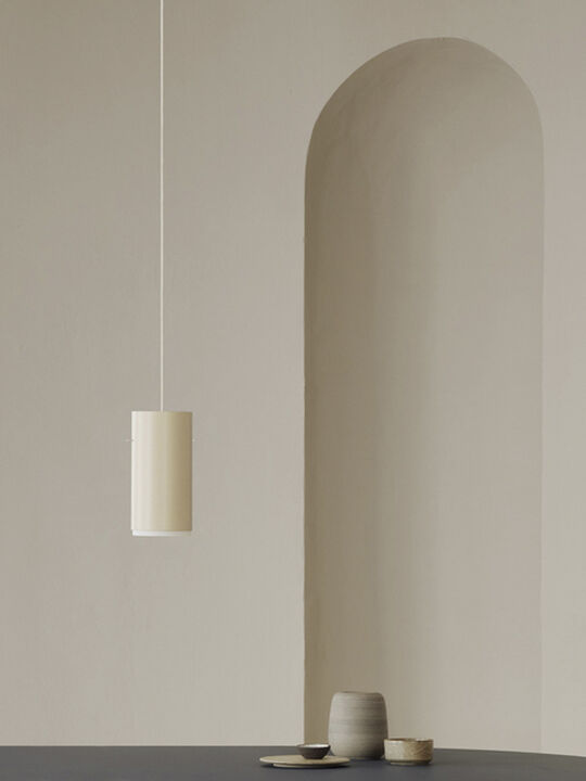 Tube Pendant, Beige, Large