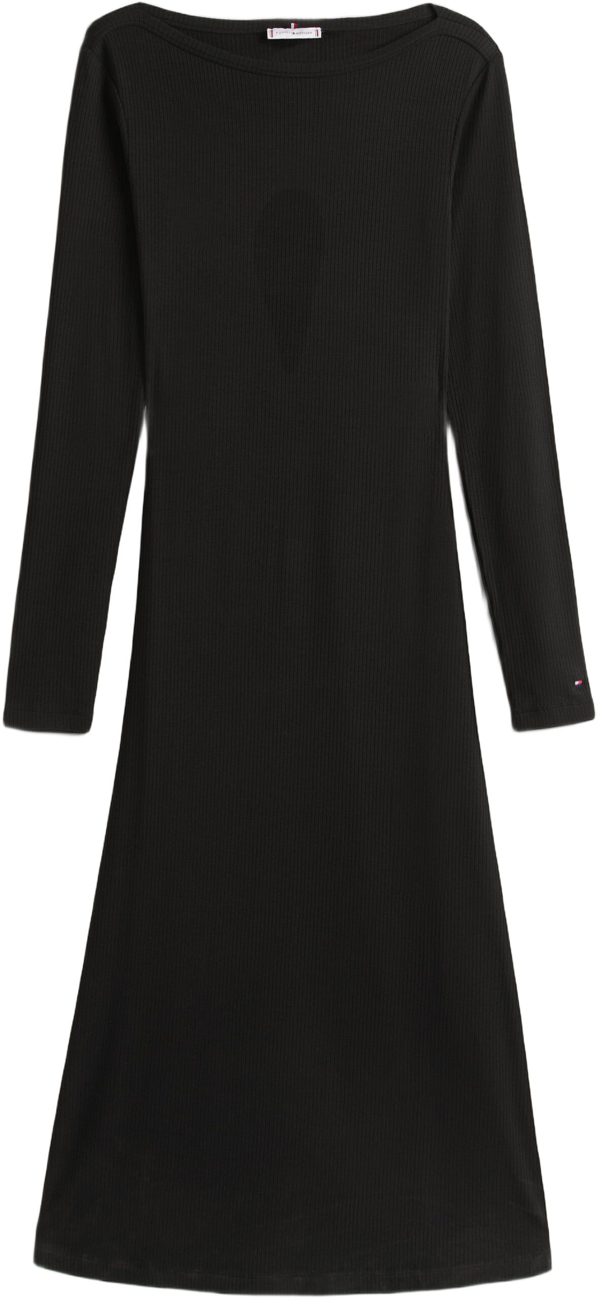 5X2 RIB FLARE MIDI DRESS LS