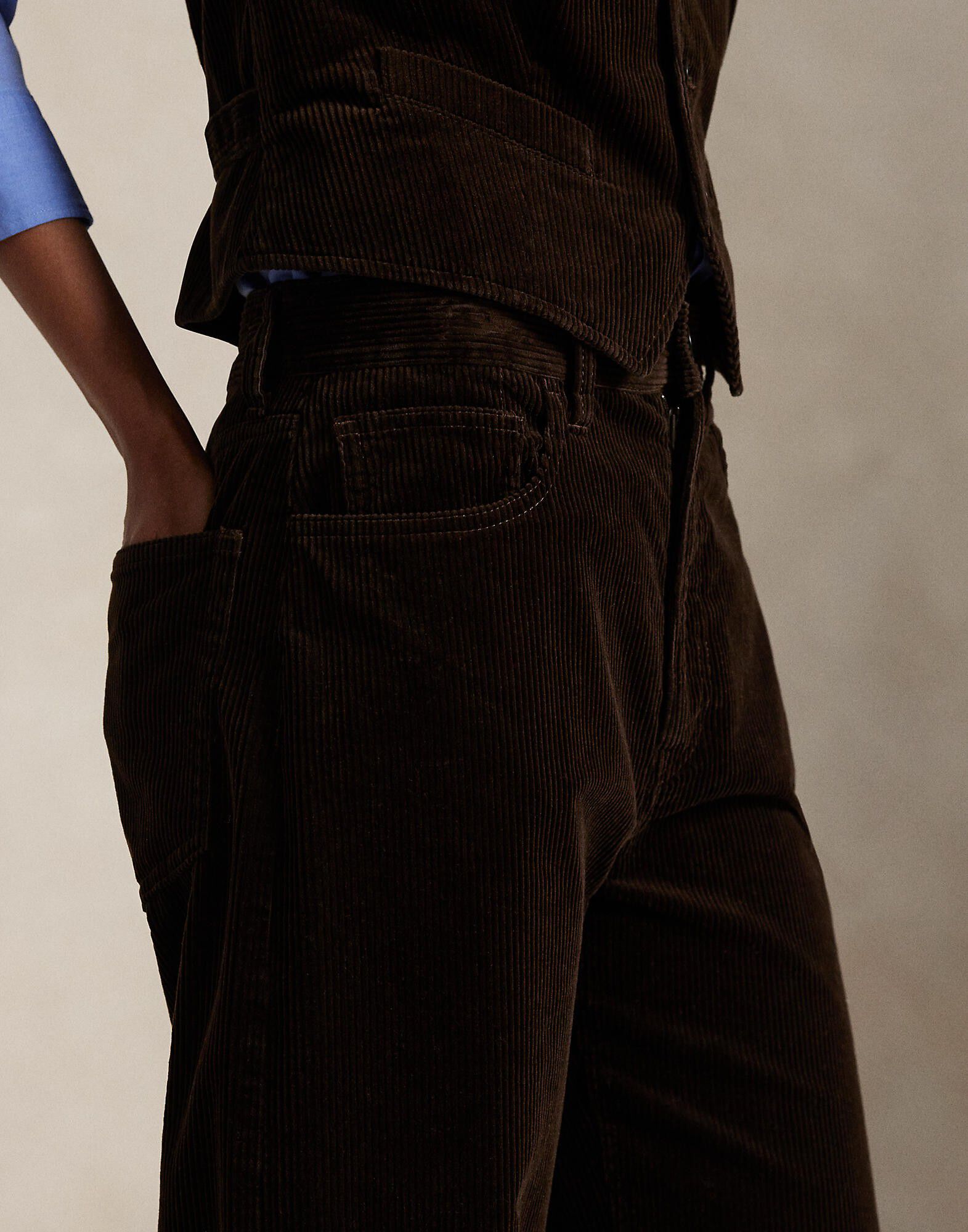 Cotton Corduroy Wide-Leg Pant