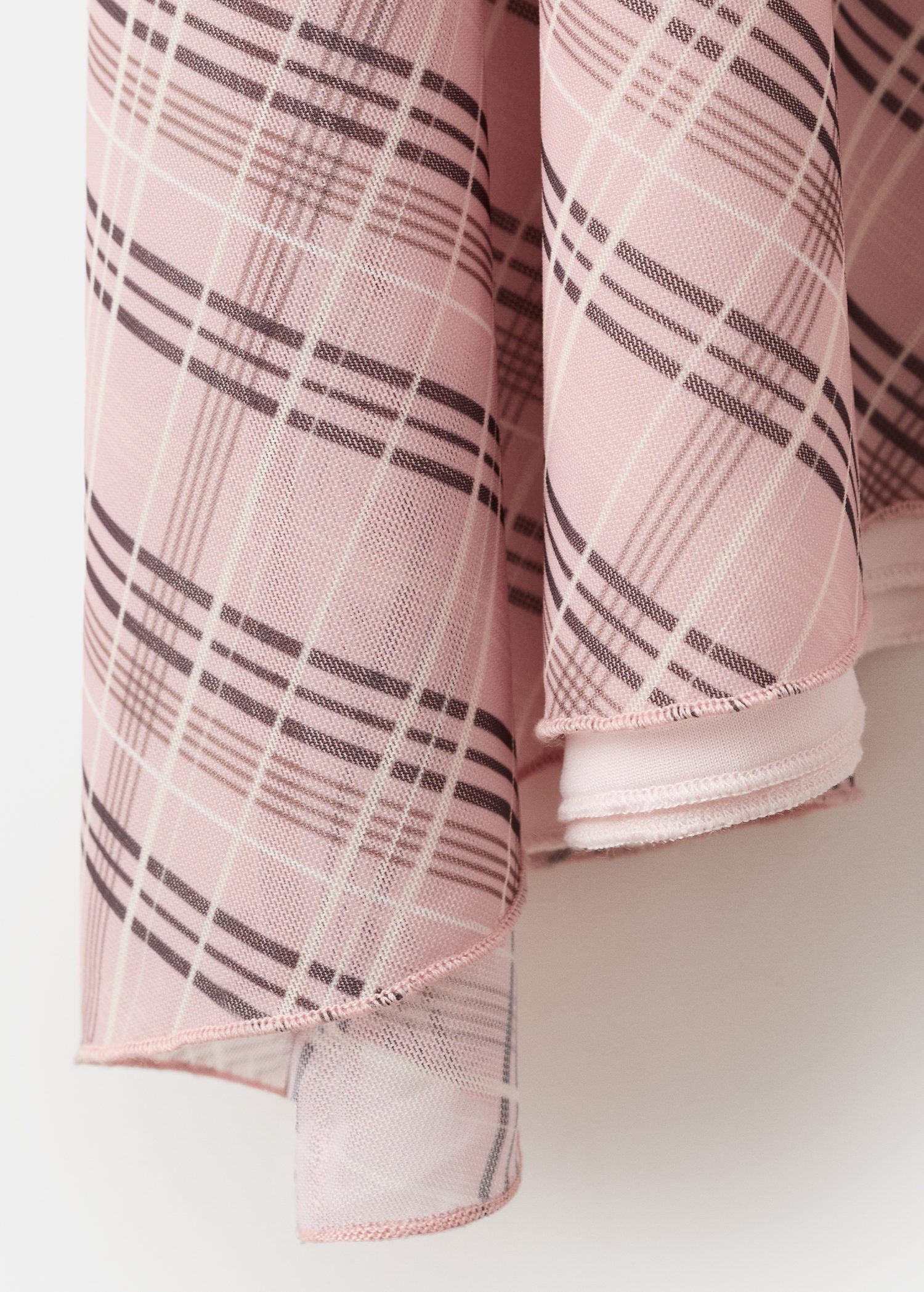 Checked asymmetric skirt