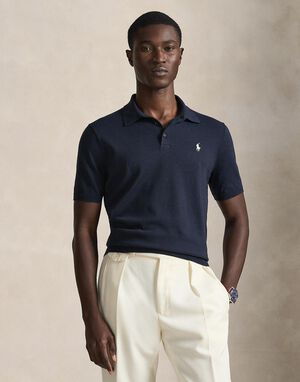 Cotton Polo-Collar Sweater