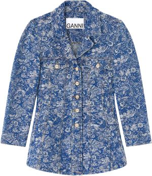 Tapestry Denim Fitted Blazer