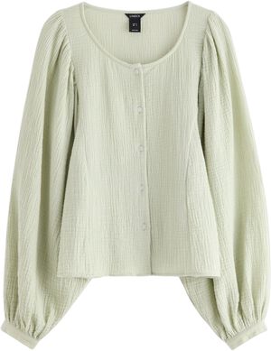 Soft blouse in cotton gauze with wi