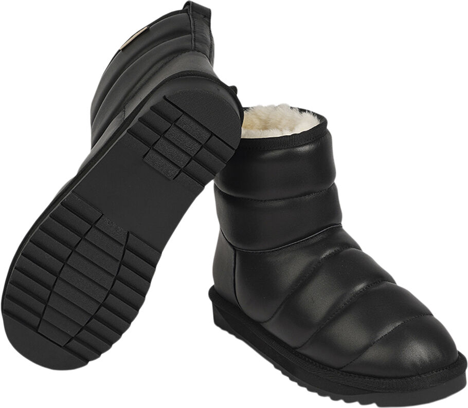 NEBO - LEATHER HIGH BOOTS WITH SHEARLING