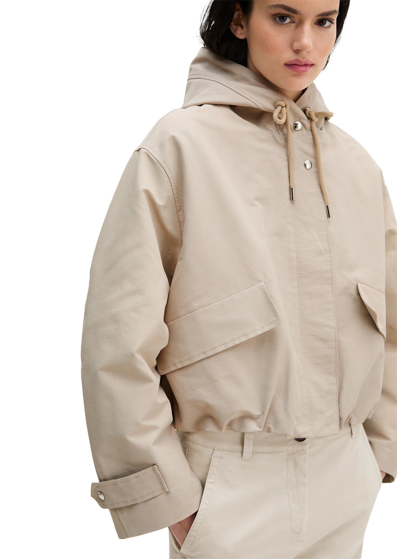 Canvas jacket, with hood, flap pock