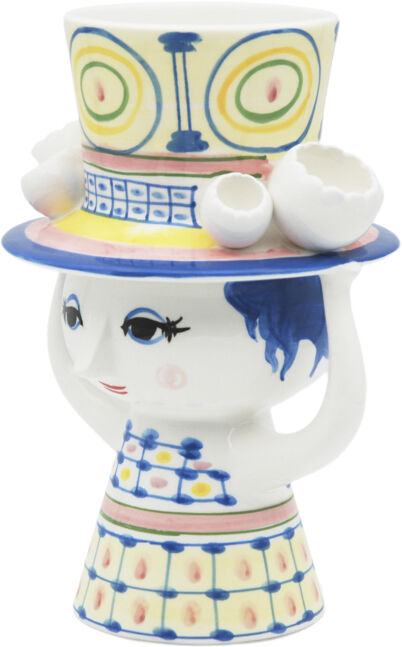 Lady with hat Vase H20. 5 cm bl&aring;