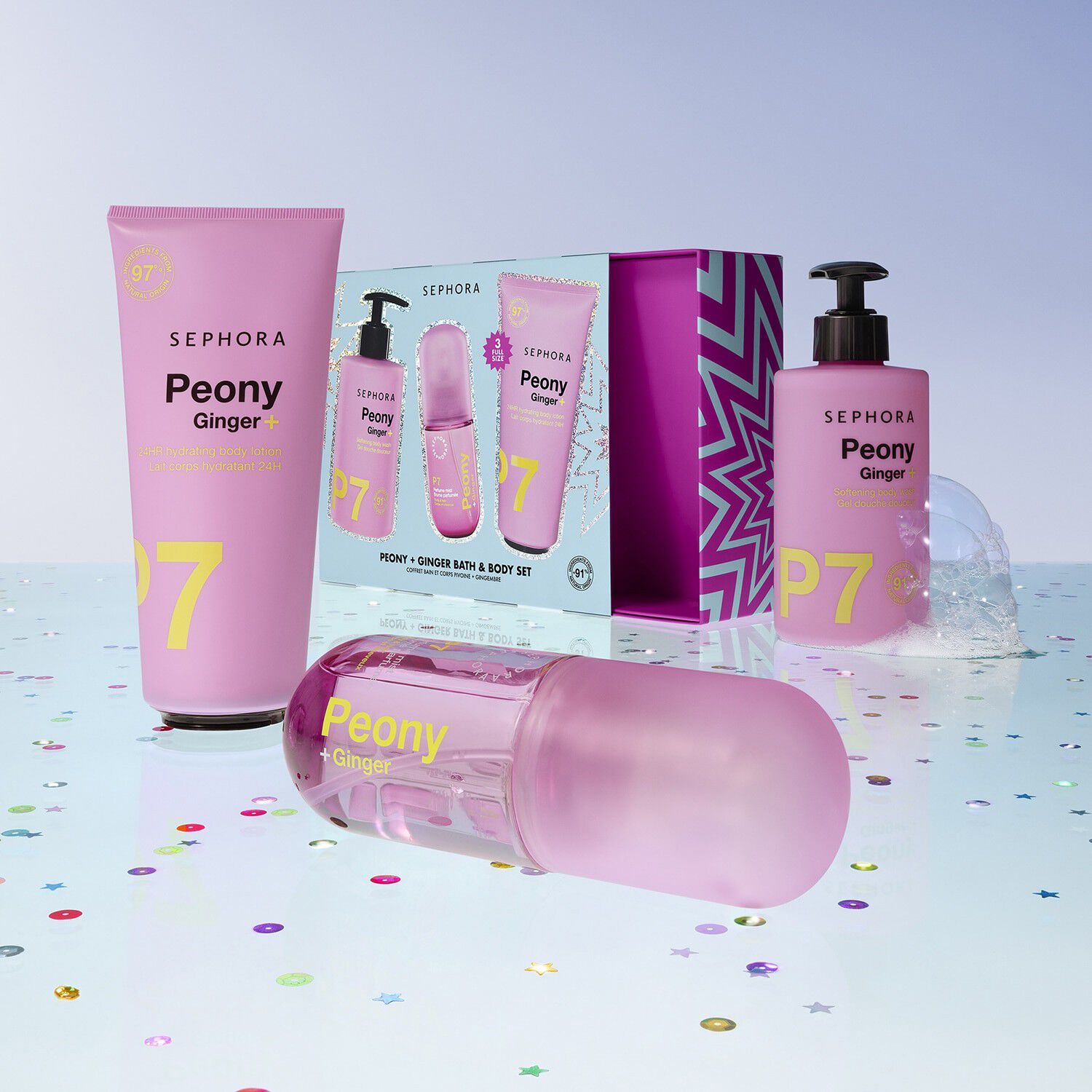Peony + Ginger Bath & Body Set? - Set med kroppsv&aring;rd