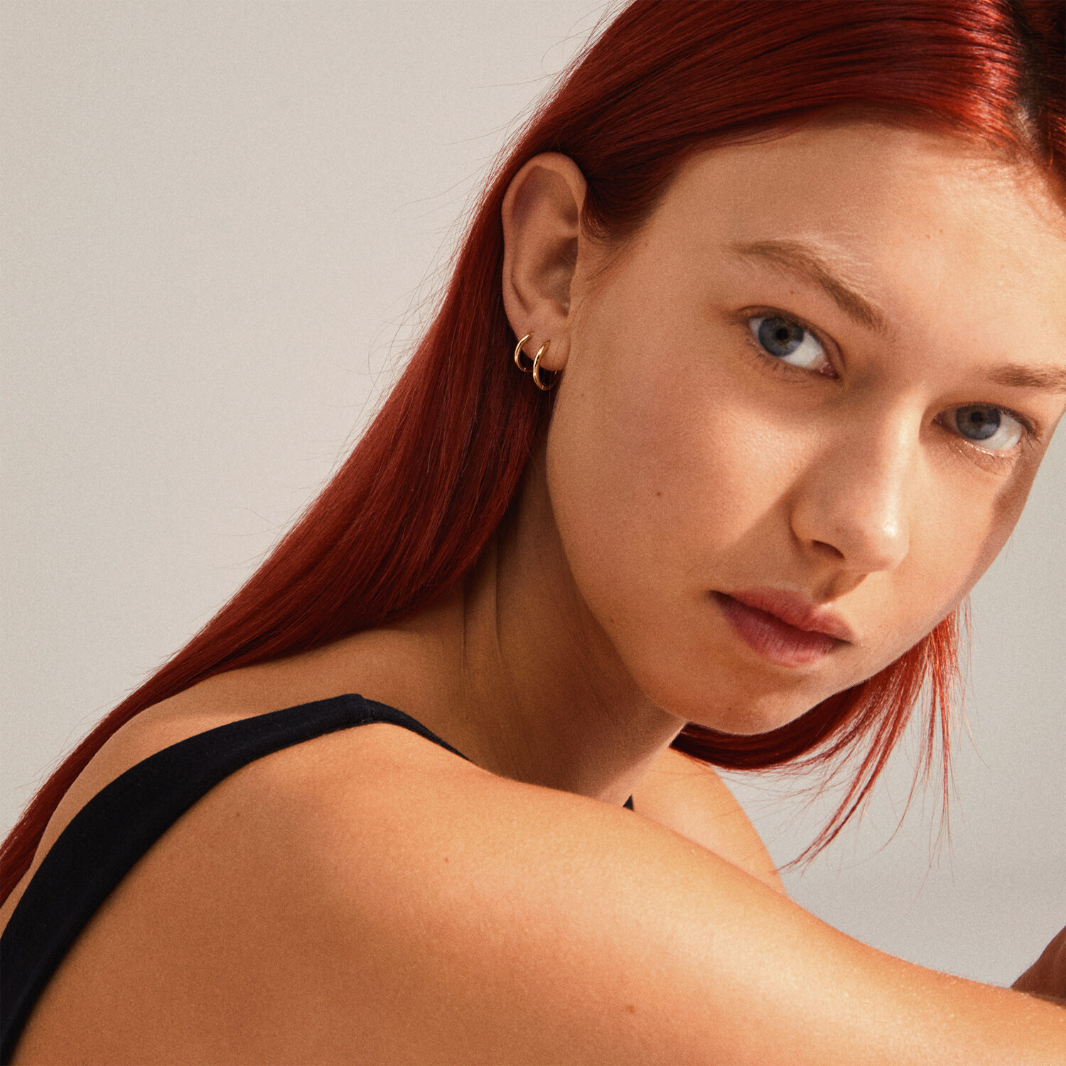 LEAF 2-in-1 set huggie hoops gold-plated