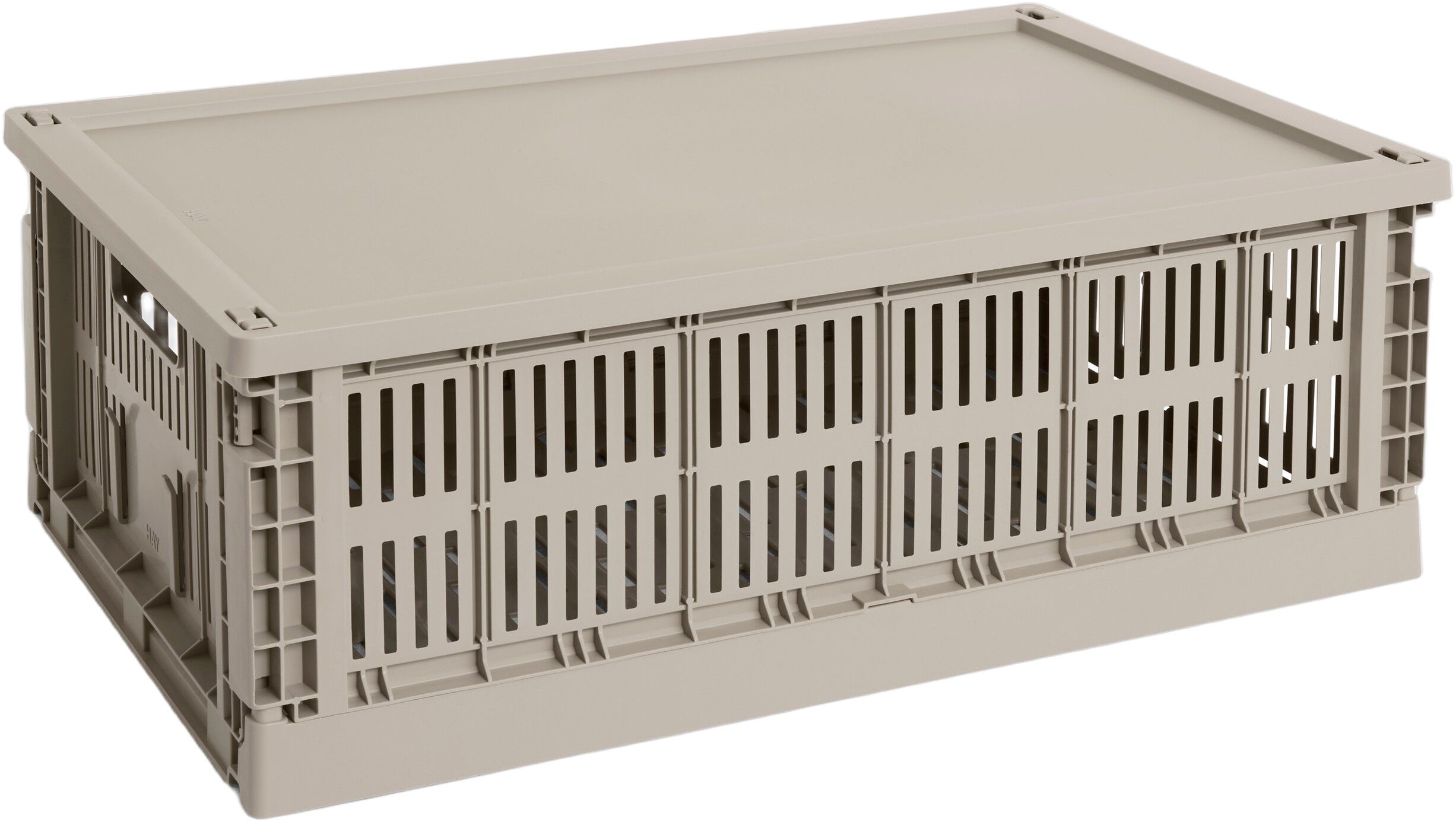 HAY Colour Crate Lid Plastic-Large-Warm grey