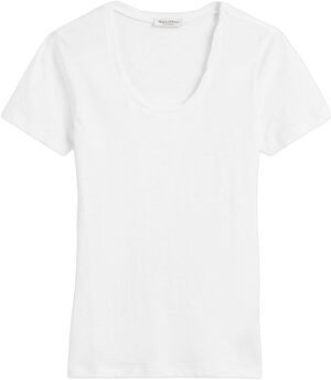 T-shirt, deep round neck twisted