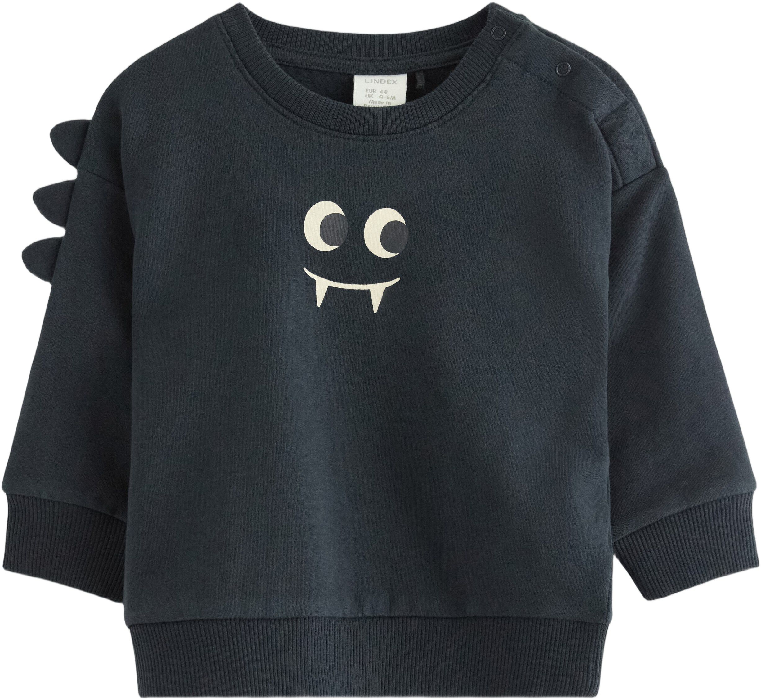 Sweatshirt i mjuk bomullstrik&aring; med