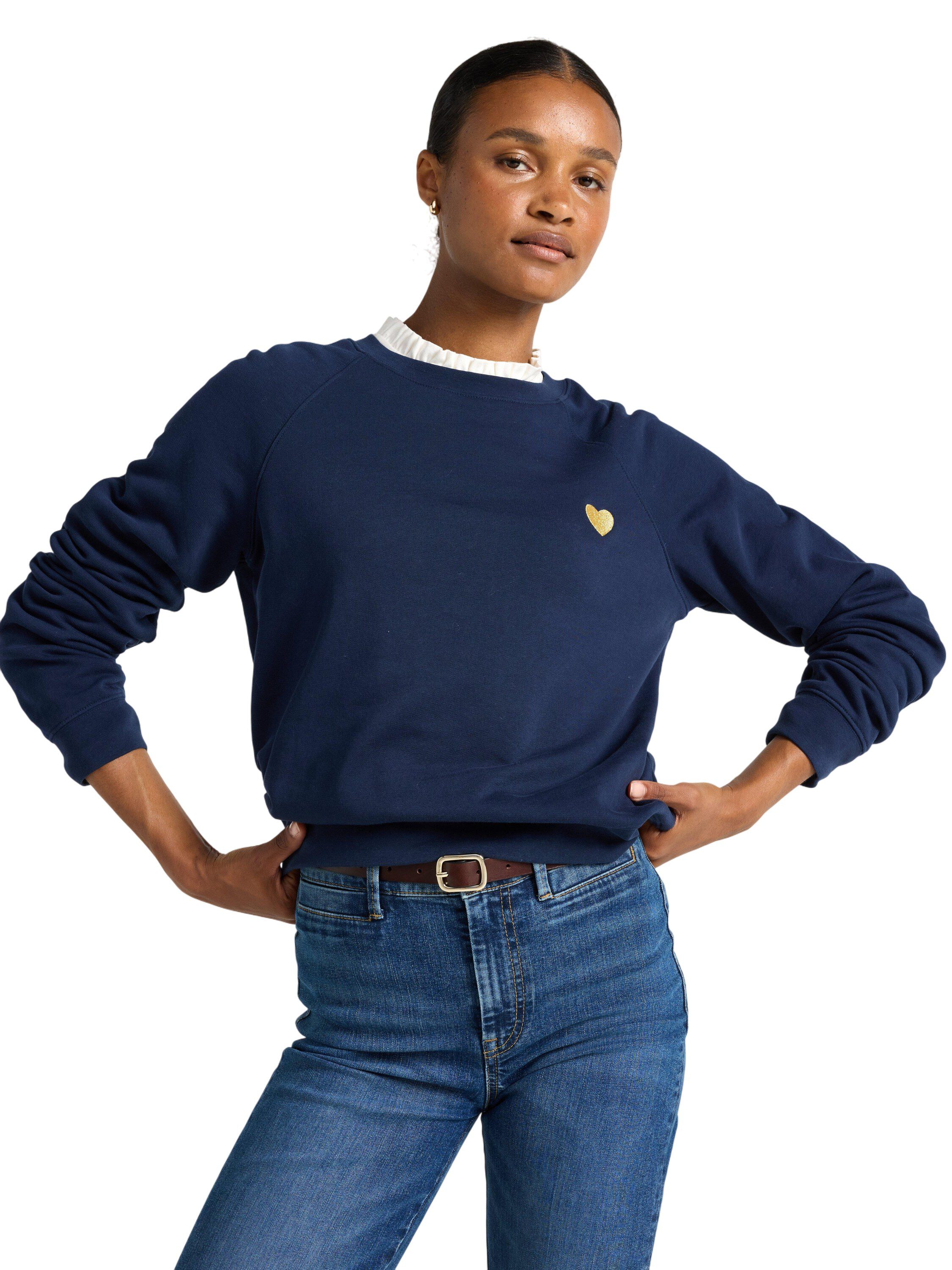 Sweatshirt i mjuk bomull med avslap