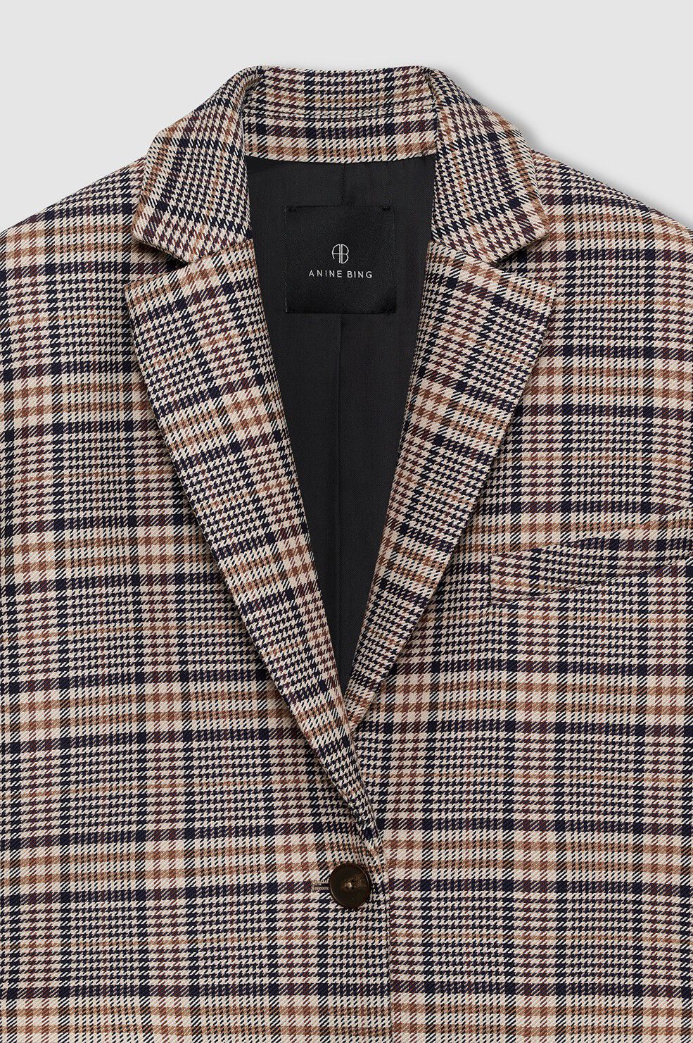 QUINN BLAZER - BEIGE AND NAVY CHECKS
