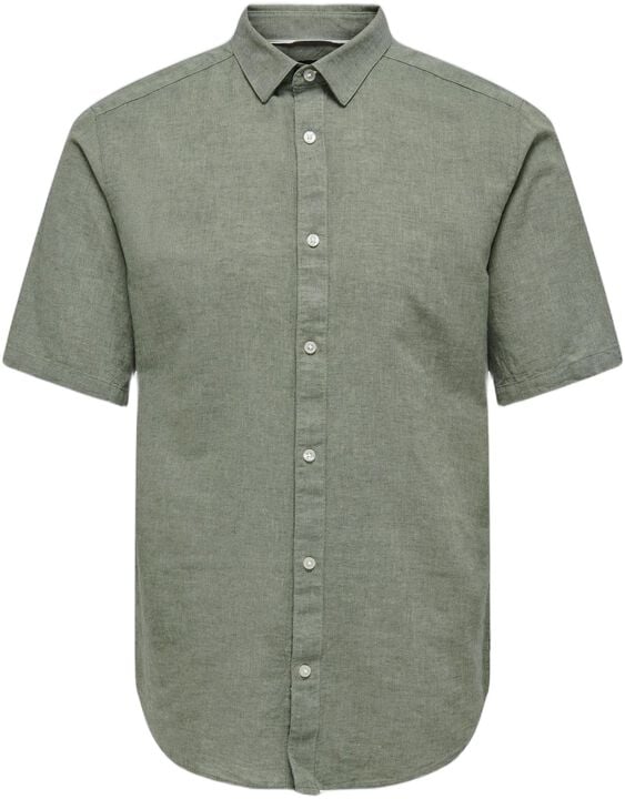 ONSCAIDEN LIFE SS SOLID LINEN SHIRT