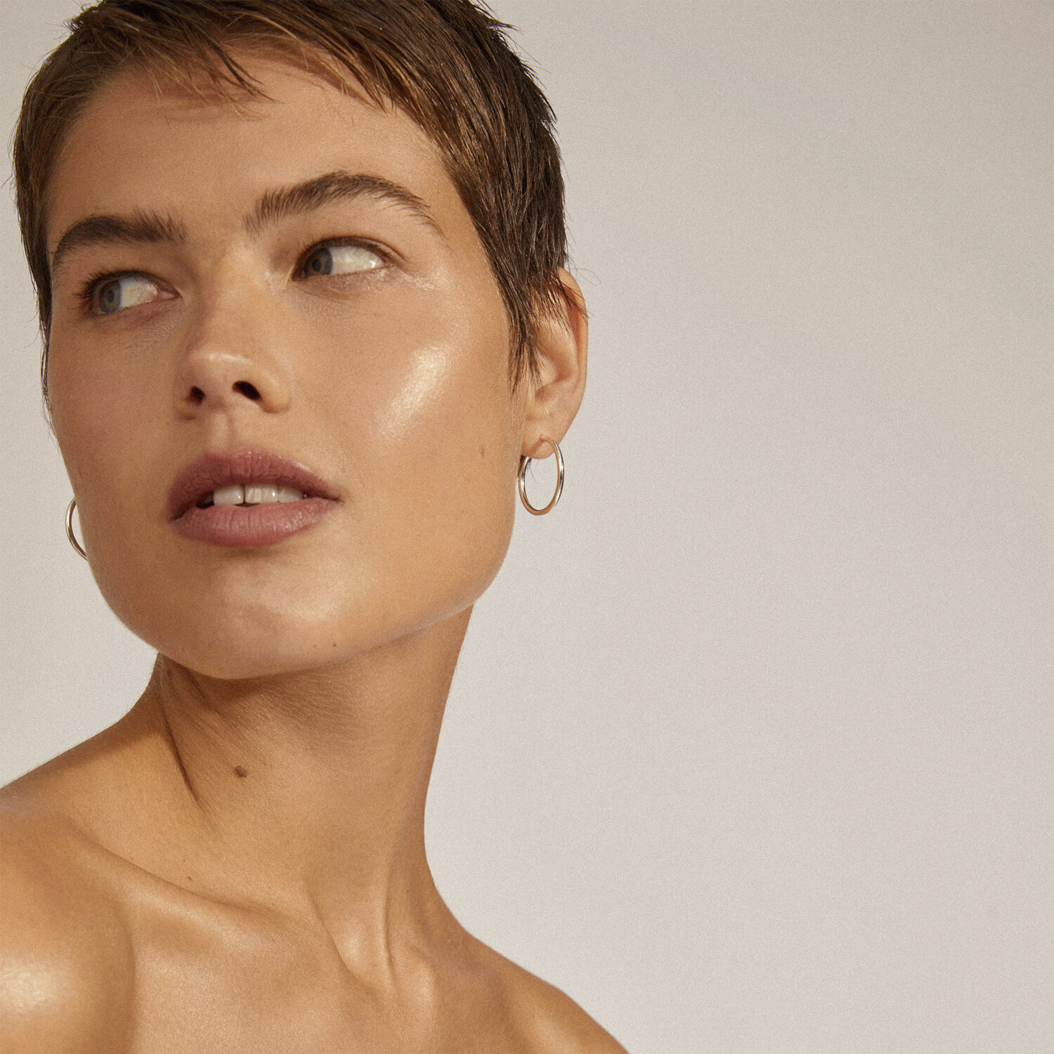 APRIL recycled sm&aring; hoop &oslash;reringe s&oslash;lvbelagt