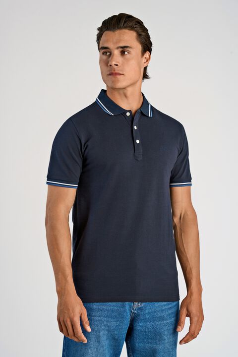 Polo shirt w. contrast piping