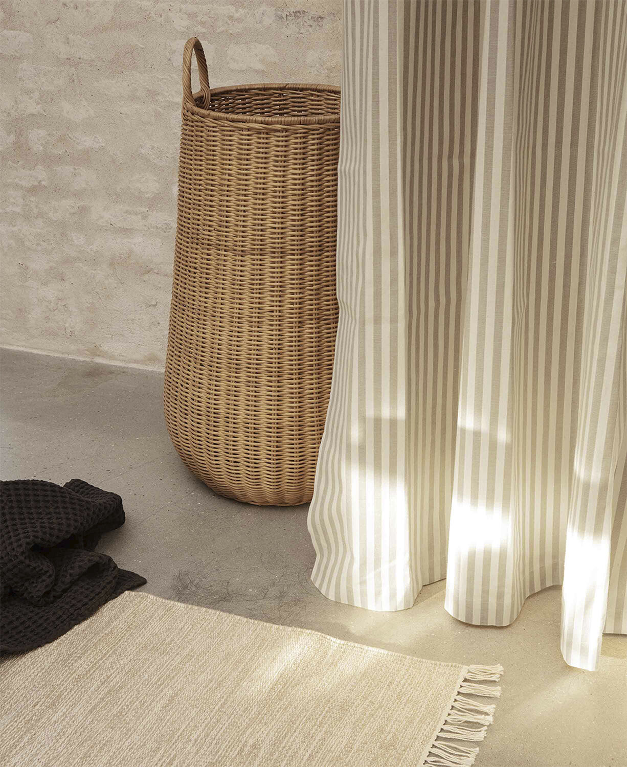 Chambray Shower Curtain - Sand/Off-white