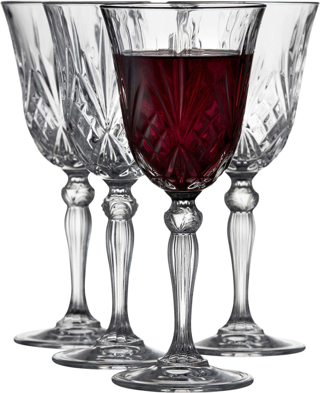 Lyngby Glas Krystal Melodia R&ouml;dvinsglas 27 cl 4 st Klar