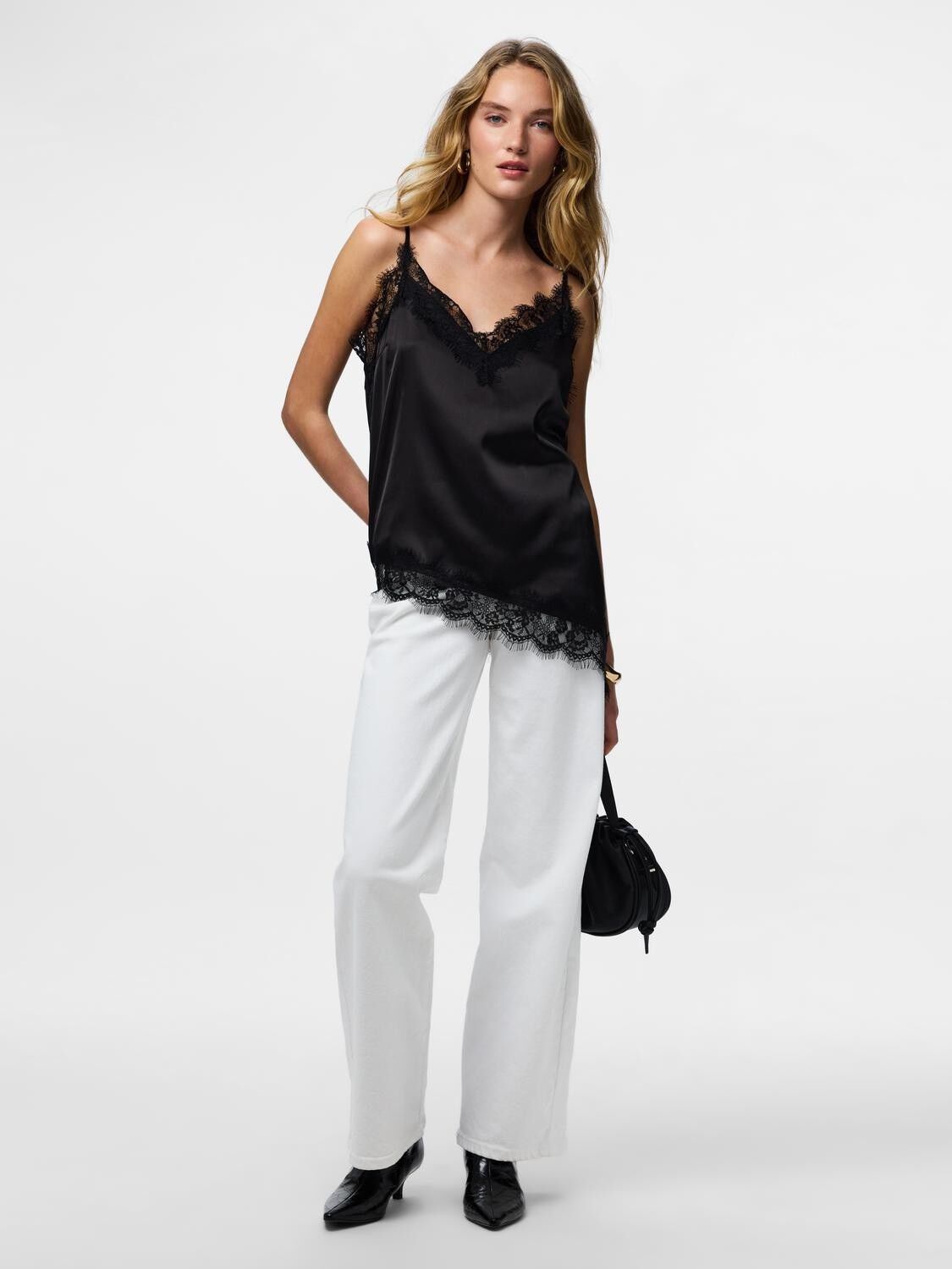 Pcnomi Strap Satin Lace Top Wvn