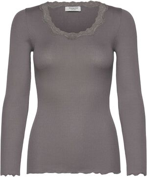 RWBabette Silk LS U-neck Lace T-shirt