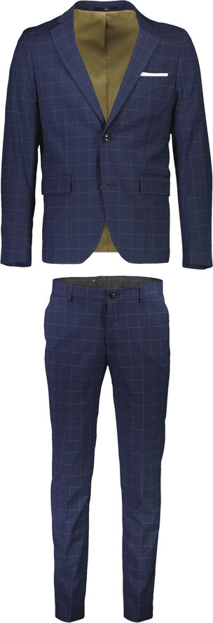 Checked stretch suit