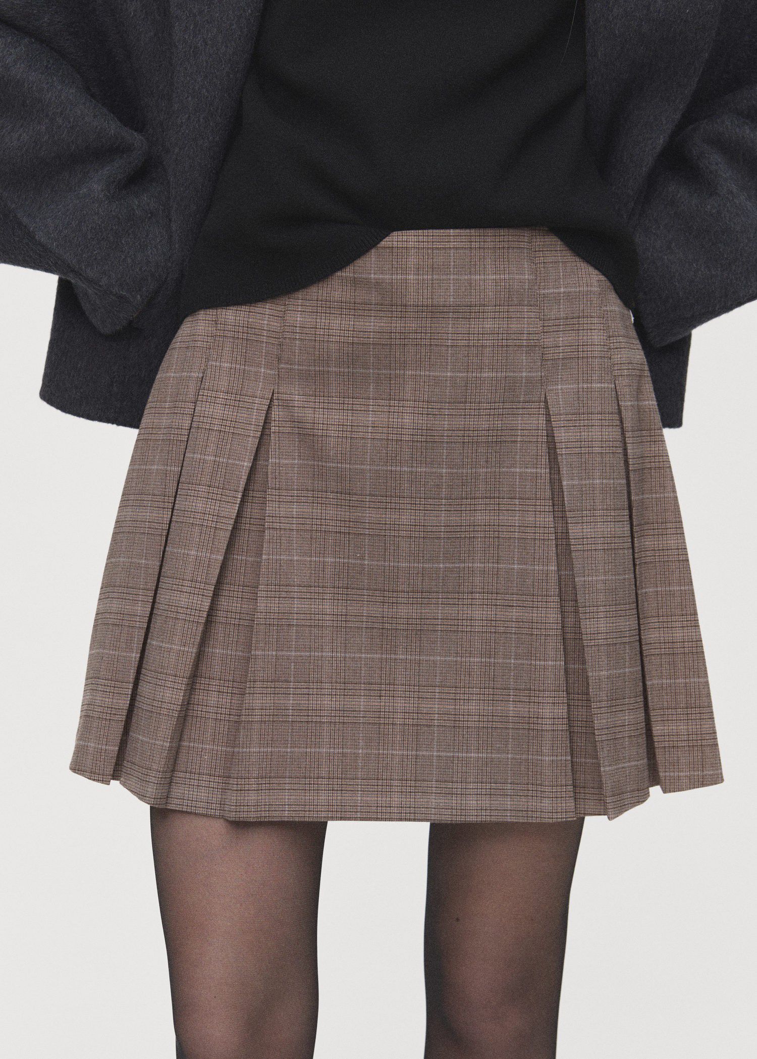 Pleated mini-skirt