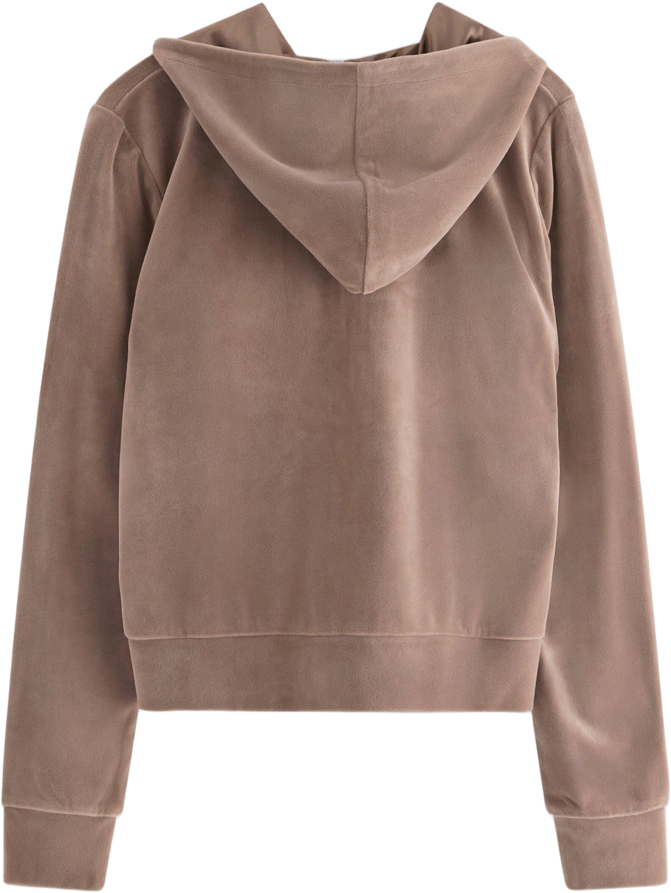 Velour hoodie with kangaroo pockets