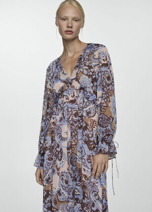 Paisley dress with ruffles