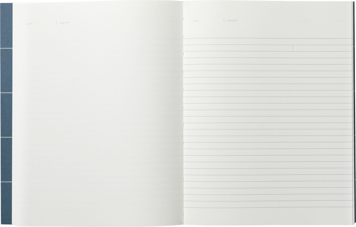 Stor notesbog med syet ryg, M&oslash;rk bl&aring;