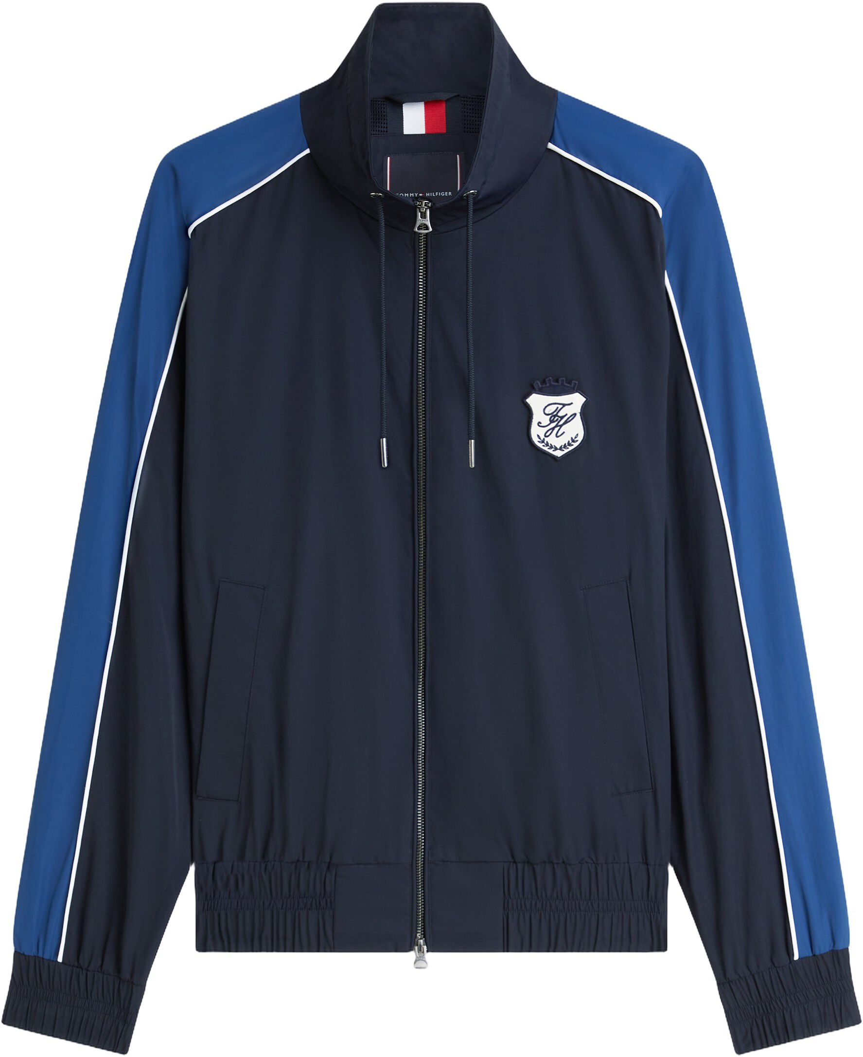 Crest Patch Stand-Up Collar Windbreaker