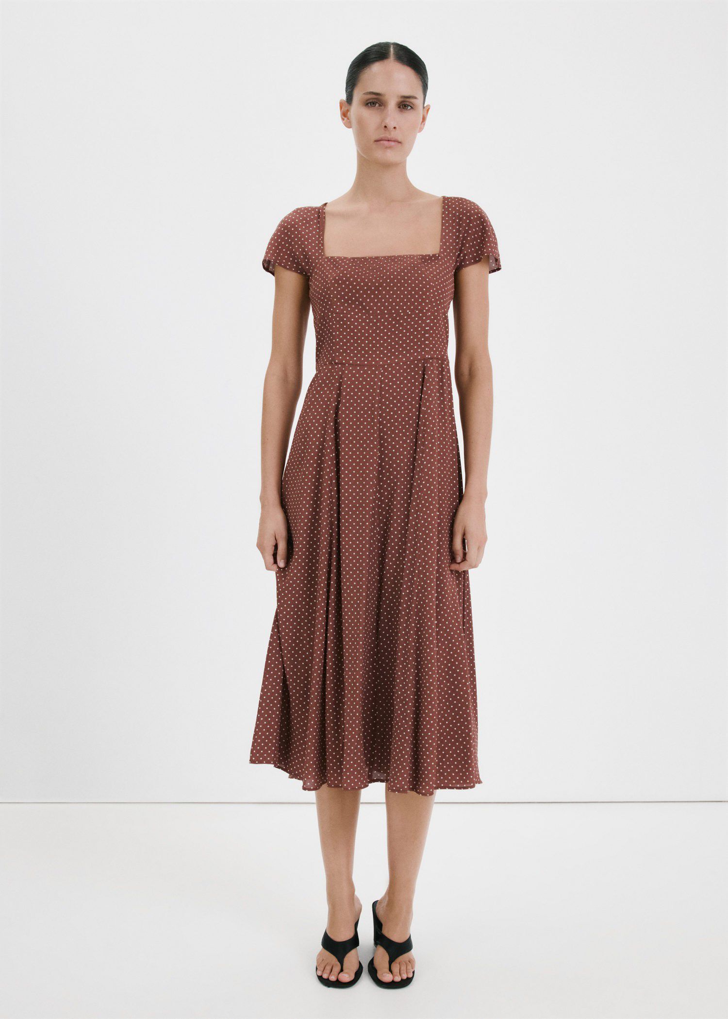 A-line polka-dot dress