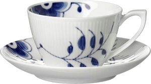 Blue Fluted Mega 28 cl tekopp med fat