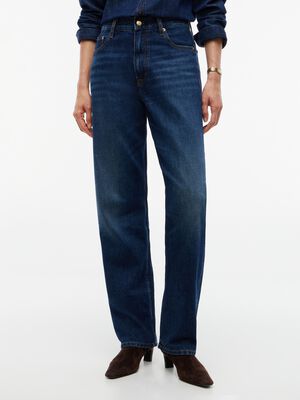 Sarah High Rise Straight Faded Jeans