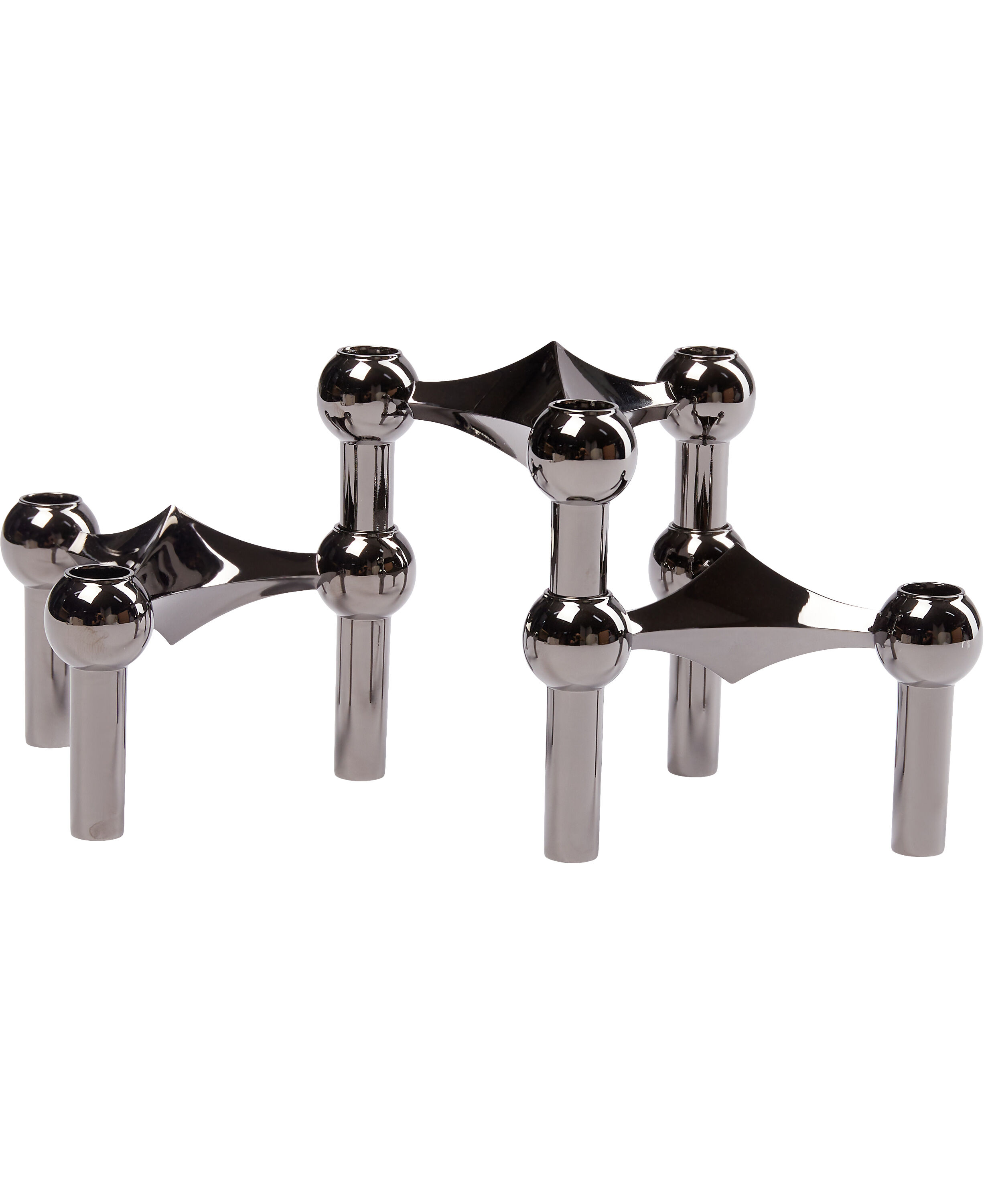 STOFF Nagel&reg; 3-pak lysestage sort krom