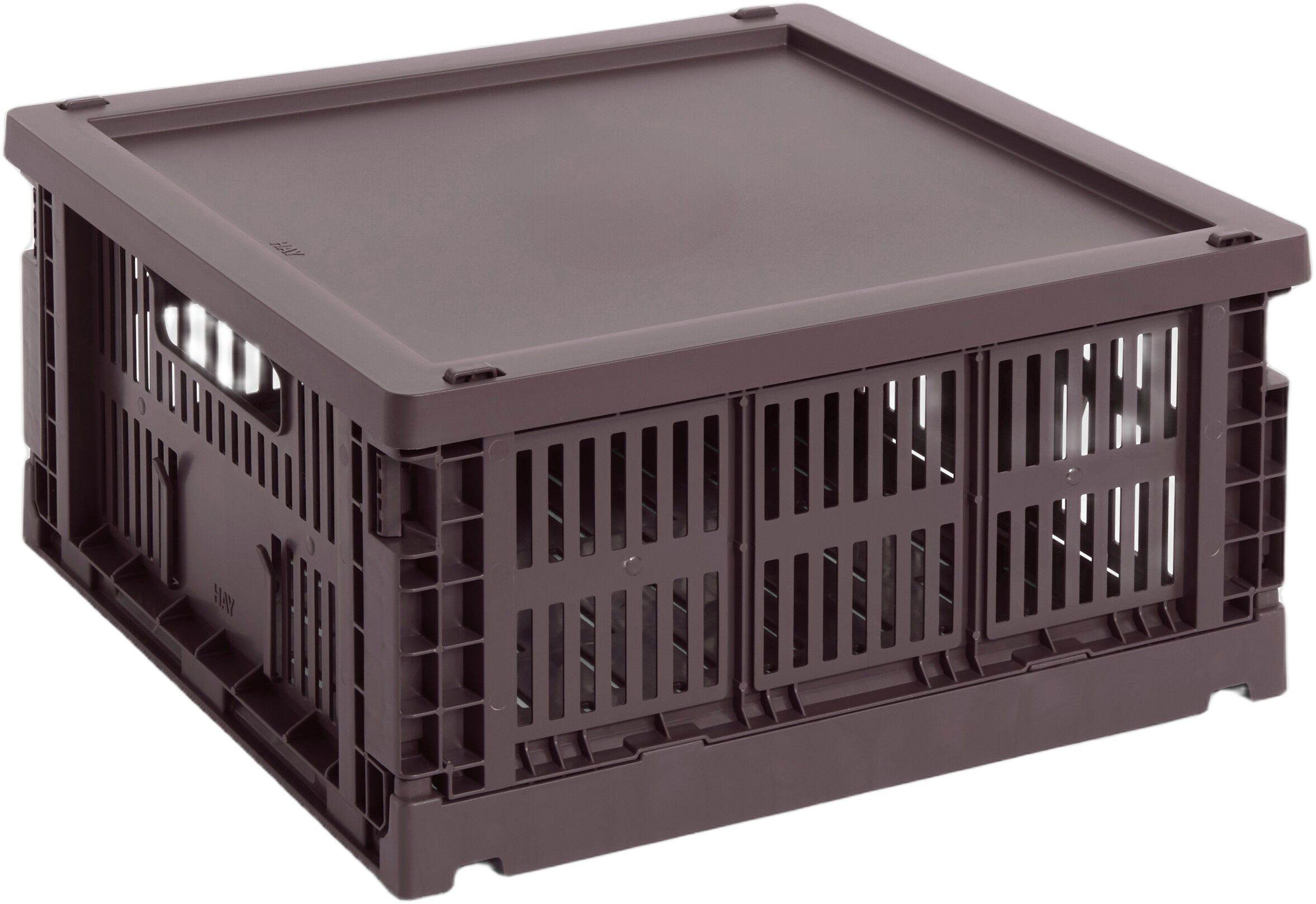 HAY Colour Crate Lid Plastic-Medium Square / Cube-Bordeaux