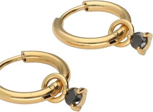 Earring mini hoop black strass