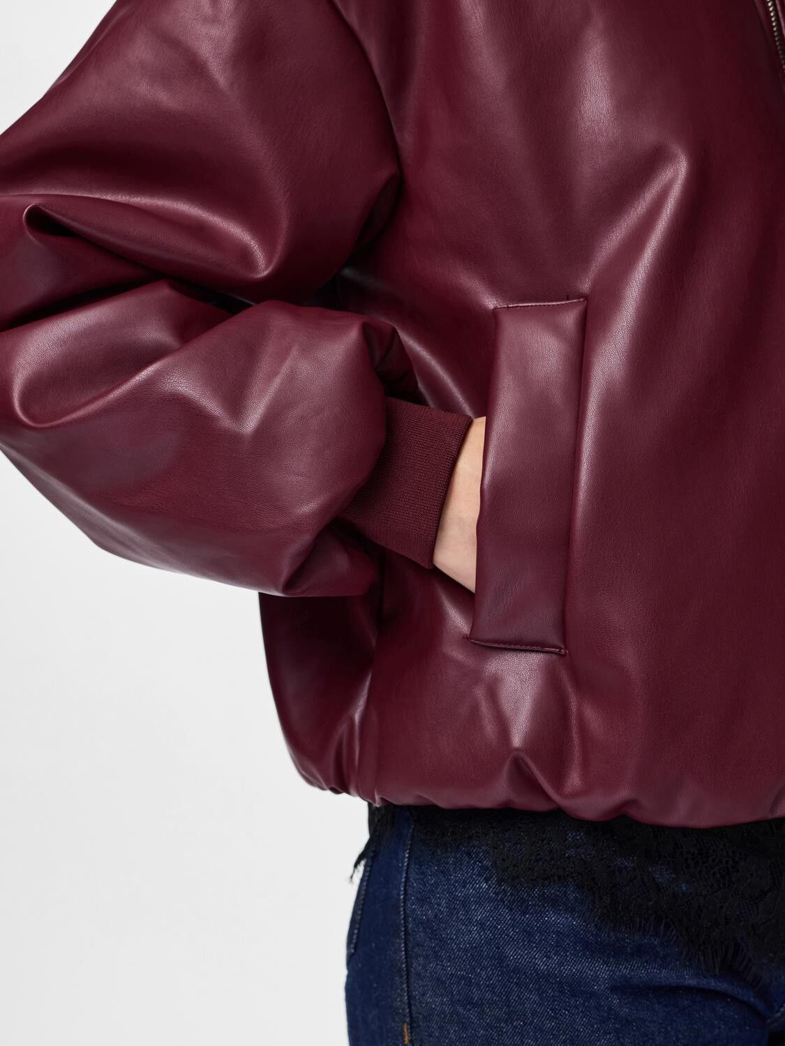 Pclara Padded Coated Bomber Jacket