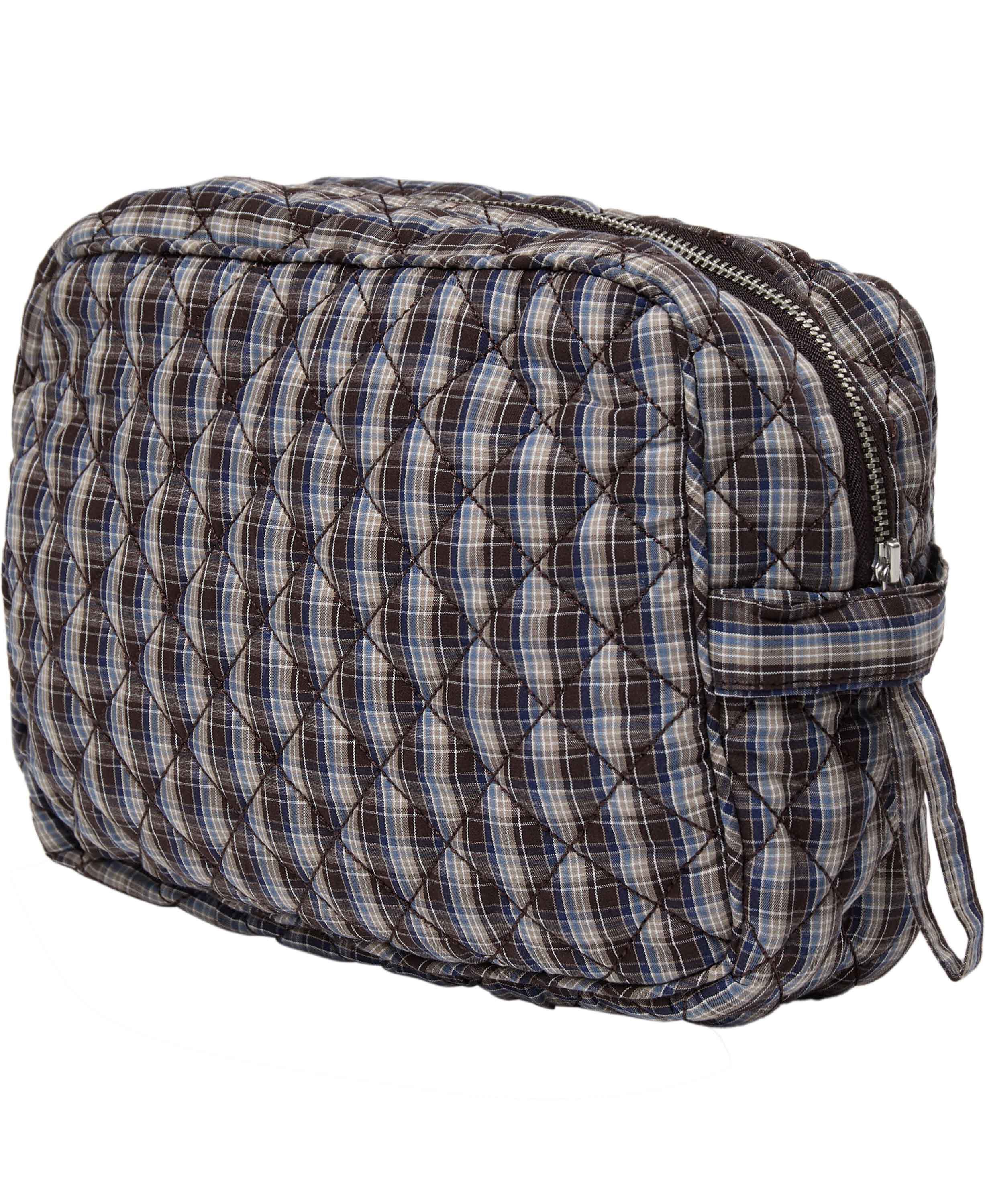 Make Up Bag, Quilted - Cotton Poplin YD Small-Brown Check