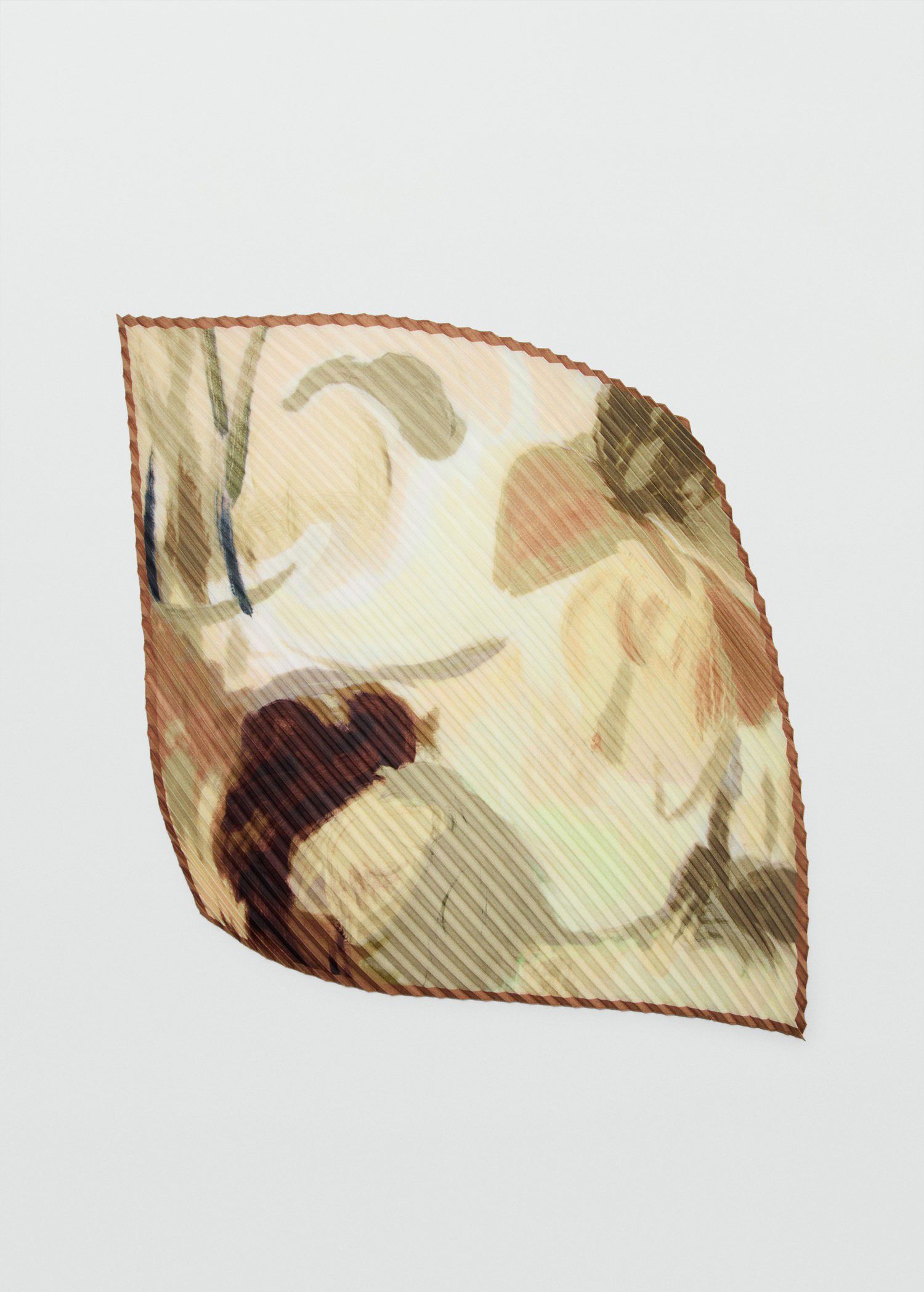 Printed pleated scarf