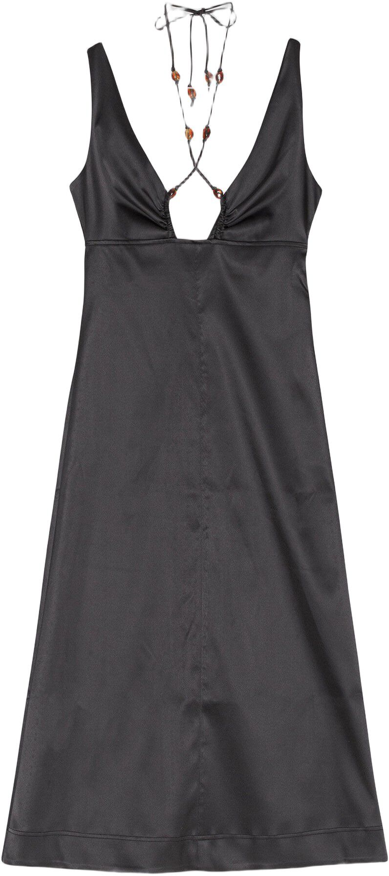 Double Satin Halter-Neck Dress